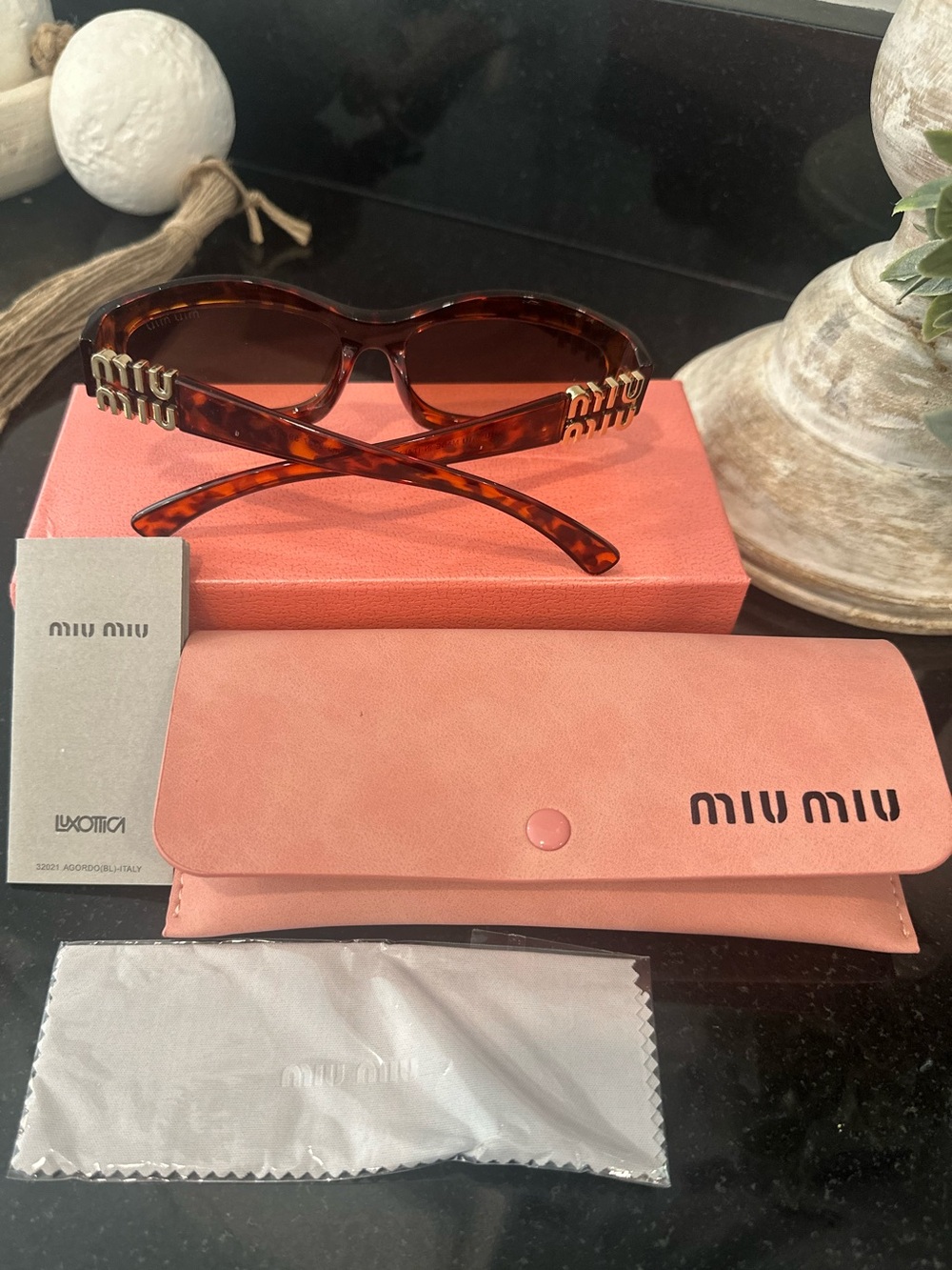 Sunglasses NEW in box with case! With cloth.